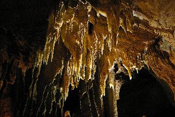 Flowstone inside Mammoth Cave