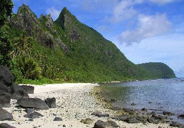 Ofu Beach and tropical mountains